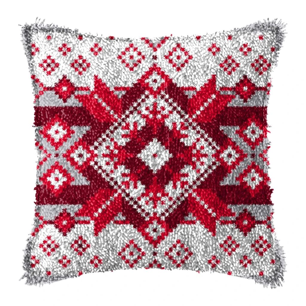 Winter Christmas Latch Hook Kits Smyrna Pillowcase Knot Pillow Package Animal Latch Hook Set For Needlework Embroidery Cushion