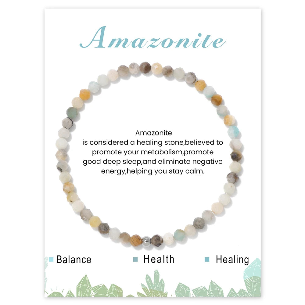 Irregular Chip Gravel Stone Bracelet With Card Fashion Natural Agates Carnelian Amazonite Gem Stone Stretch Bangle Jewelry Gift