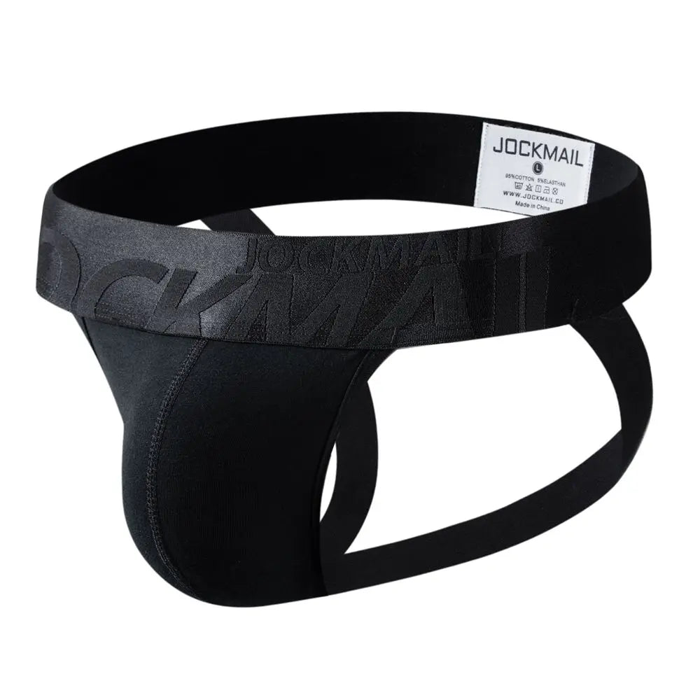 Sexy Men Jockstrap Underwear Thong Underpants Cotton G String Penis Pouch Hombre Elastic Panties Backless