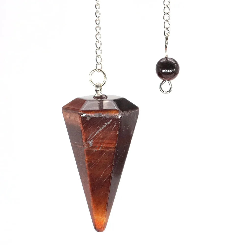 Natural Crystal Pendulums for Divination Dowsing Amethyst Pink Quartz Pendulum Reiki Healing Gem Stone Pendant Pendulos