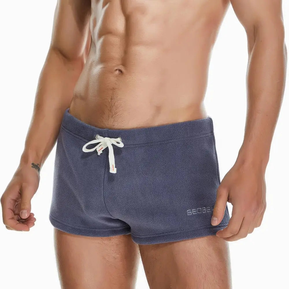 SEOBEAN Men's Pajamas Shorts Sleep Bottoms Boxer Shorts Homewear Underwear Mens Gym Fitness Drawstring Shorts for Man