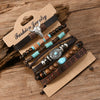 Western Denim style fashion men's leather bracelet skull cow head zinc alloy accessories 6-piece cowhide bracelet