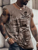 Men's Bottom Shirt Pattern Boat Rudder O Neck 3D Outdoor Street Sleeveless Printed Clothing Athletic Casual Big & Tall Tank Top