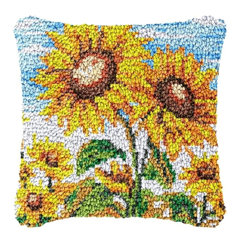 Flower Latch Hook Kit Cute Knooppakket Kussen Knopen Pillow Button Smyrna Knooppakket Needlework Button Packagek Linkhaak Kussen