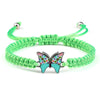 Handmade Braided String Bracelet For Women Blue Butterfly Pendant Adjustable Charm Bracelets&Bangles Fashion Girl Jewelry Gifts