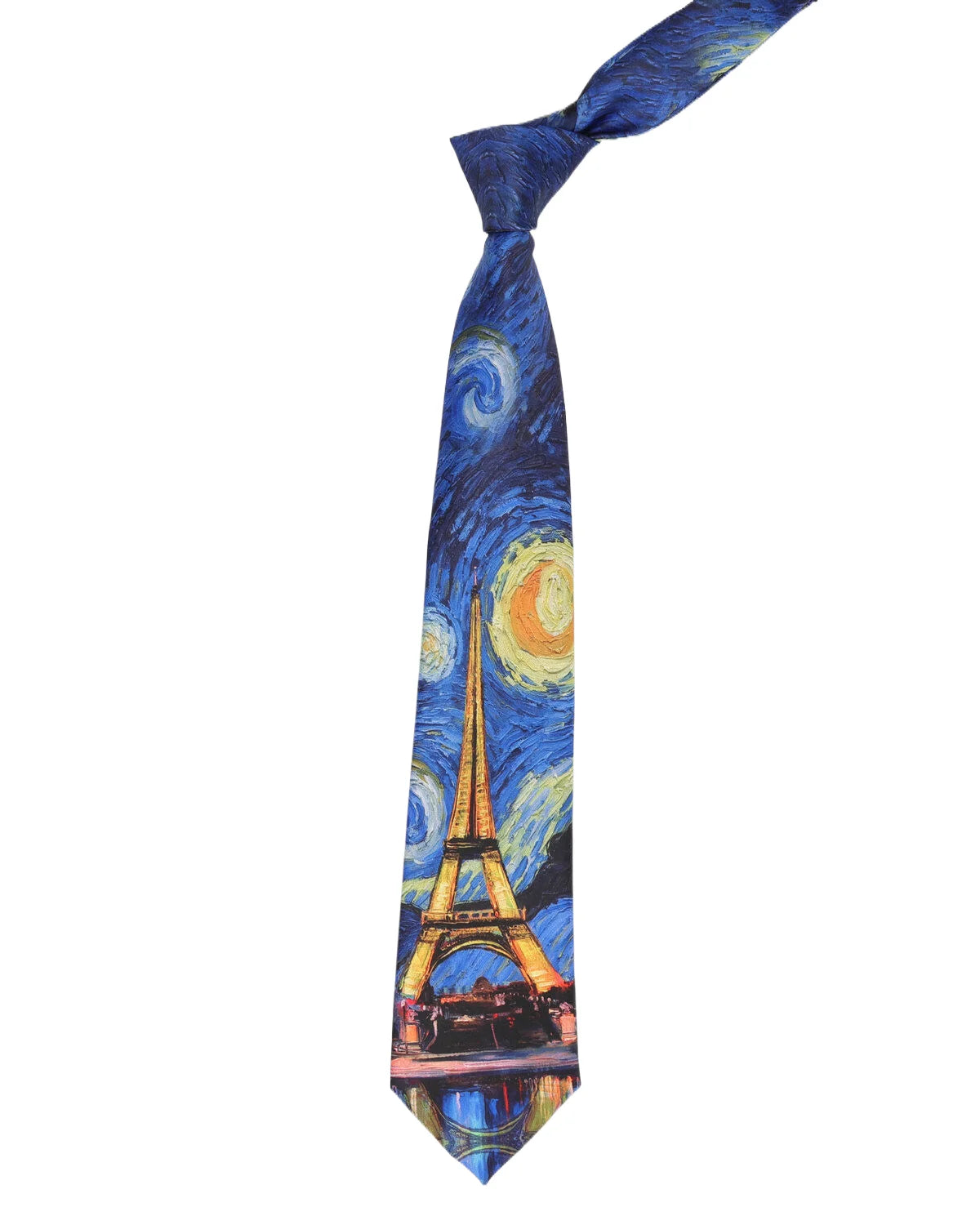 New Fashion Oil Painting Neck Ties For Men Star Moon Retro Fun 8cm Wide Slim Necktie Accessories Daily Wear Wedding Party Gifts