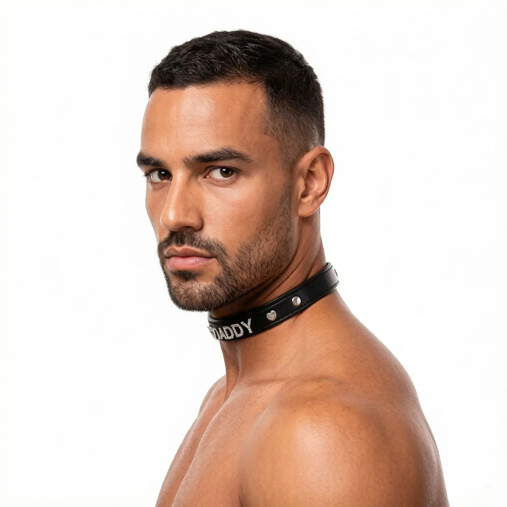 Men PU Leather Collar Necklace Personalized Women Men Unisex Choker Punk Luxury Collar Product Accessories Letters Adjustable