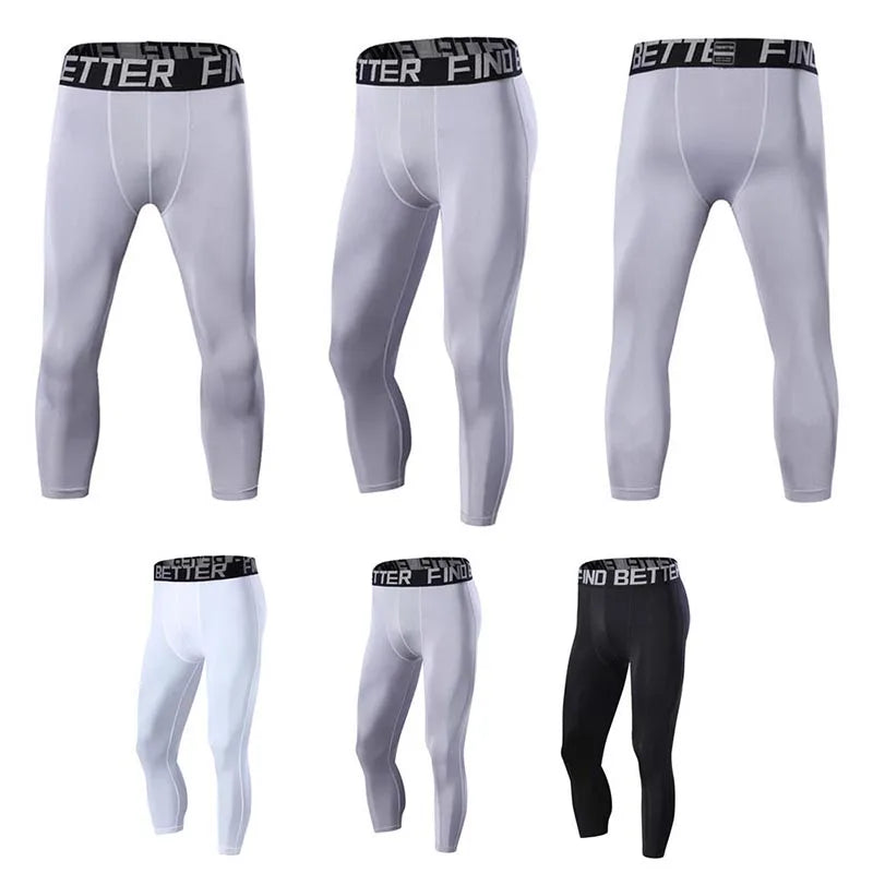 Sports Fitness Pants Men Gym Shorts Workout Tights