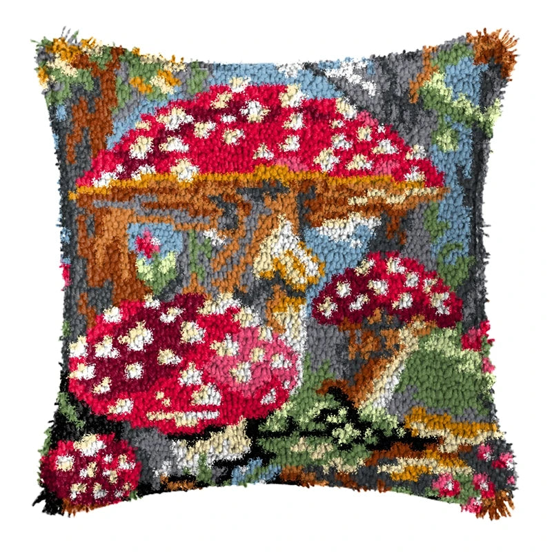Flower Latch Hook Kit Cute Knooppakket Kussen Knopen Pillow Button Smyrna Knooppakket Needlework Button Packagek Linkhaak Kussen