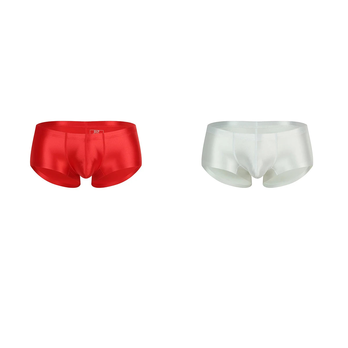 Men's Underwear Solid Color Shiny Silk-Smooth Boxer Shorts Low-Rise U-Cut Underpants