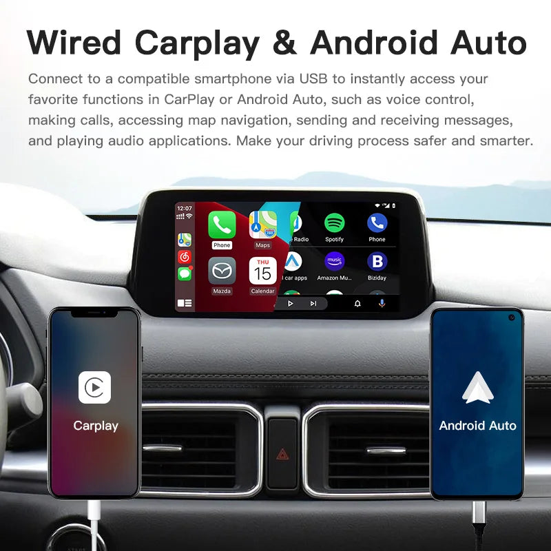 CARABC Carplay Android Auto Adapter UBS Hub OEM for Retrofit Mazda 2 3 6 CX3 CX5 CX8 CX9 MX5 Demio Miata TK78669U0C Kit