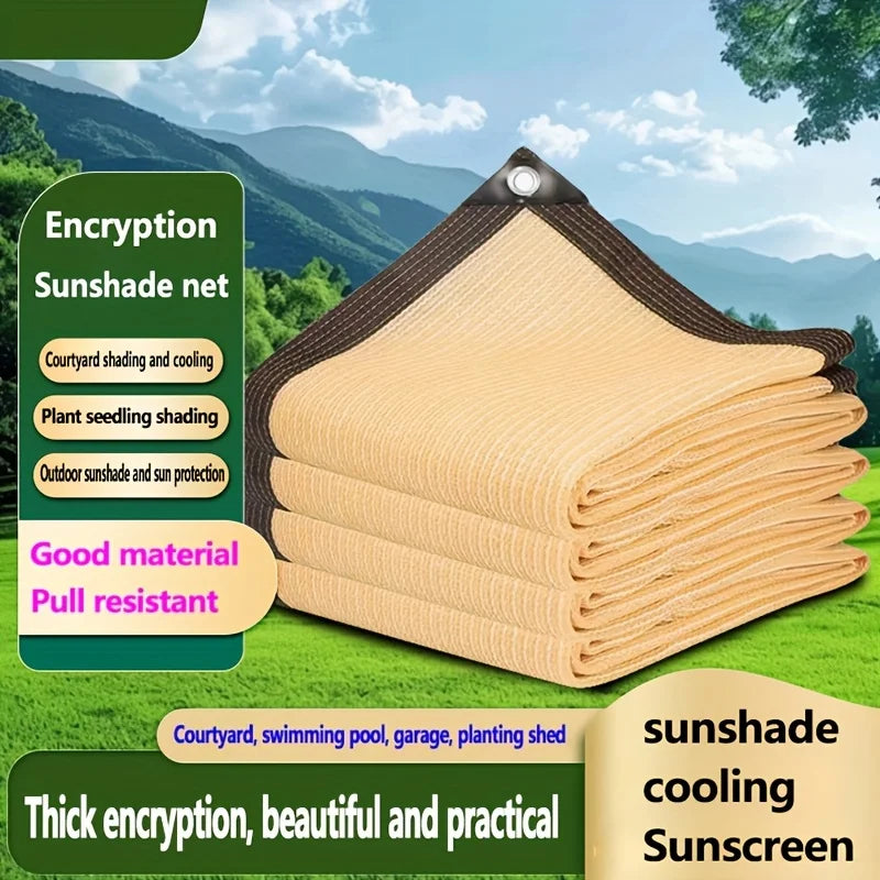 High Density Sun Protection and Shading Canvas - Beige - Made of High Density Polyethylene Substrate, Equipped with a Rotatable