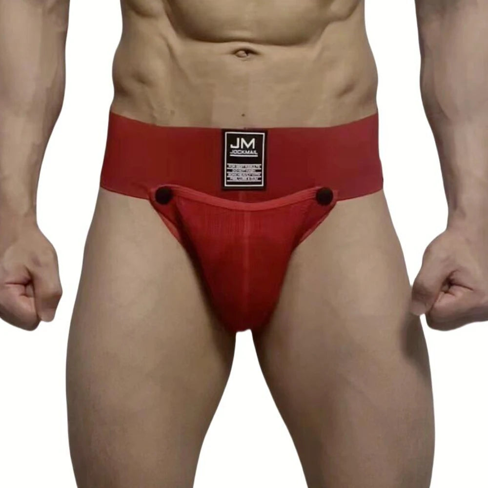 Men's Underwear Men Sexy Briefs Jockstrap Removable Penis Pouch Cotton Panties Thongs Mesh Underpants Gay Slip Homme Srting