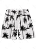 Men's Hawaiian 3D Palm Tree Pattern Beach Shorts Quick Dry Outdoor Leisure Sports Shorts Fashion Men's Shorts