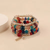 4Pcs Bohemian Women Pink Tassel Bracelet Set For Female I Love You Feather Round Charm Beads Chain Bangle Fashion Party Jewelry