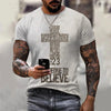Christian Mens Clothing T Shirts Oversized T Shirt Gothic  Jesus Christ Cross 3D Print O-neck Tops Vintage Hip Hop Short Sleeve