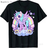 Skull and Crow Goat Retro Aesthetic Pastel Goth Art T-Shirt Women Kawaii Anime Clothes Hombre Camisetas Tops Vintage Men T Shirt