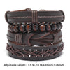 Bohemian Leather Bracelet Men Hand-woven Bracelet Men's Wooden Bead Bracelet Bracelet for Men Charm Bracelet Mens Jewellery