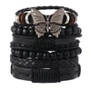 Vintage Ethnic Style Woven Leather Bracelet For Men Bohemian Cross Butterfly Life Tree Leather Bracelets Gifts For Friend