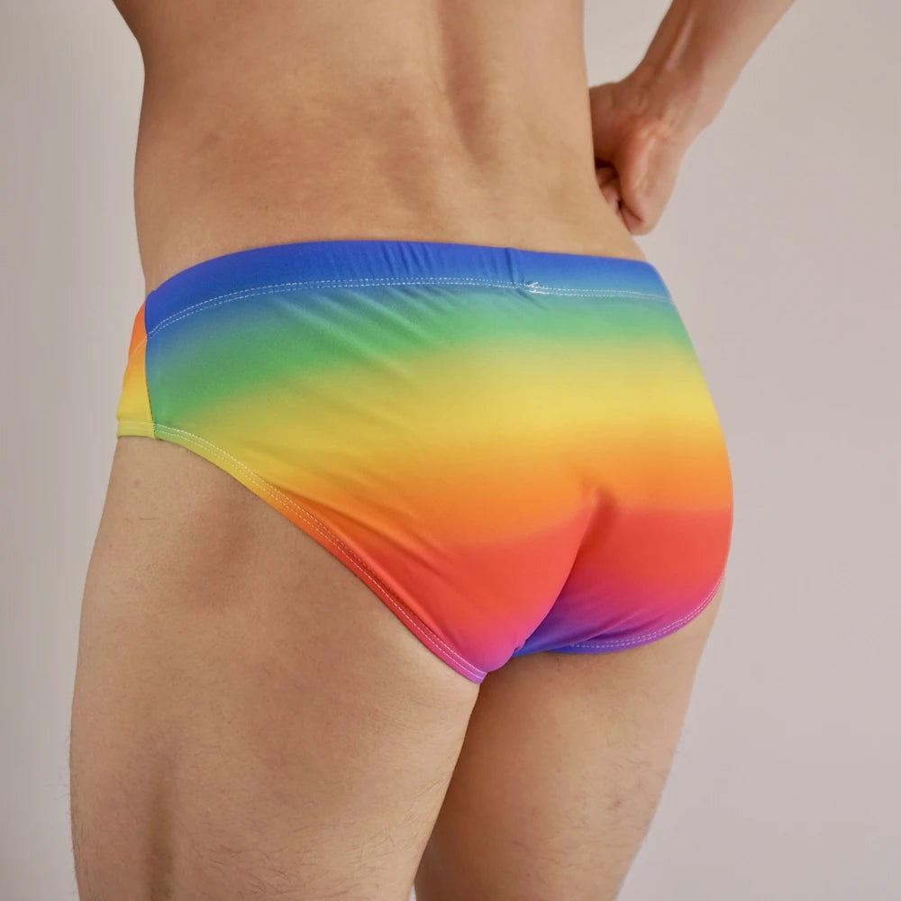 Push Up Padded Mens Bikini Briefs with Removable Sponge Pads Underwear & Swimwear All-in-one Lace Up Closure Nylon Quick-drying