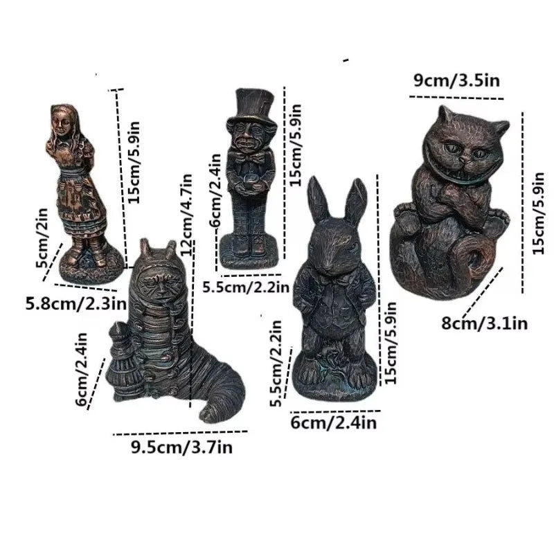 Alice In Wonderland Decorated Garden Statue Caterpillar Garden Statue Sculpture Rabbit Statue Decorated Home Room Decoration