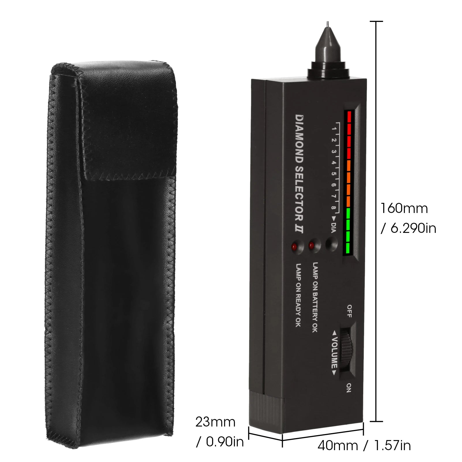 Portable Diamond Tester Pen High Accuracy Diamond Selector Detector Gemstone Jewelry Testing Tool with Case for Novice Expert