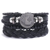 Modyle Multi-layer Gothic Leather Bracelet Set Punk Viantage Wings Charms Handwoven Bracelets for Men Jewelry Gifts