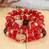 DIEZI Ethnic Bohemian Multicolor Crystal Beads Strand Bracelets Women Men Heart Tree Of Life Charm Bracelet Pulseira Feminina