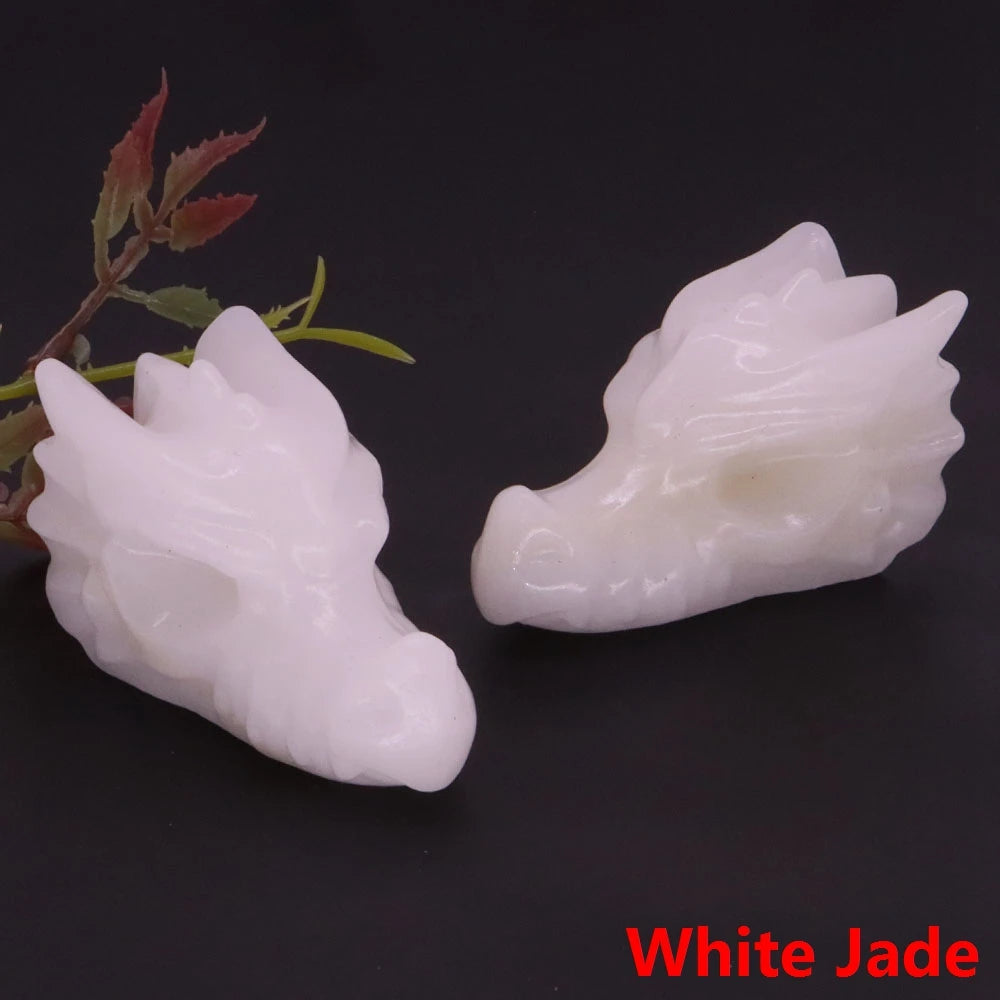 Dragon Head Statue Natural Gemstone