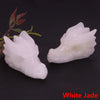 Dragon Head Statue Natural Gemstone - White Jade