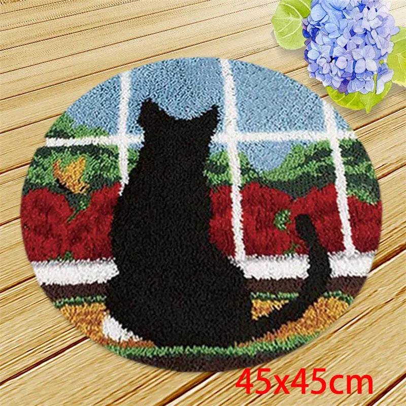 Cute Bear Carpet Embroidery Latch Hook Kit Cartoon Animal Undefined Latch Hook Rug Button Pad Package Smyrna Package Carpet DIY