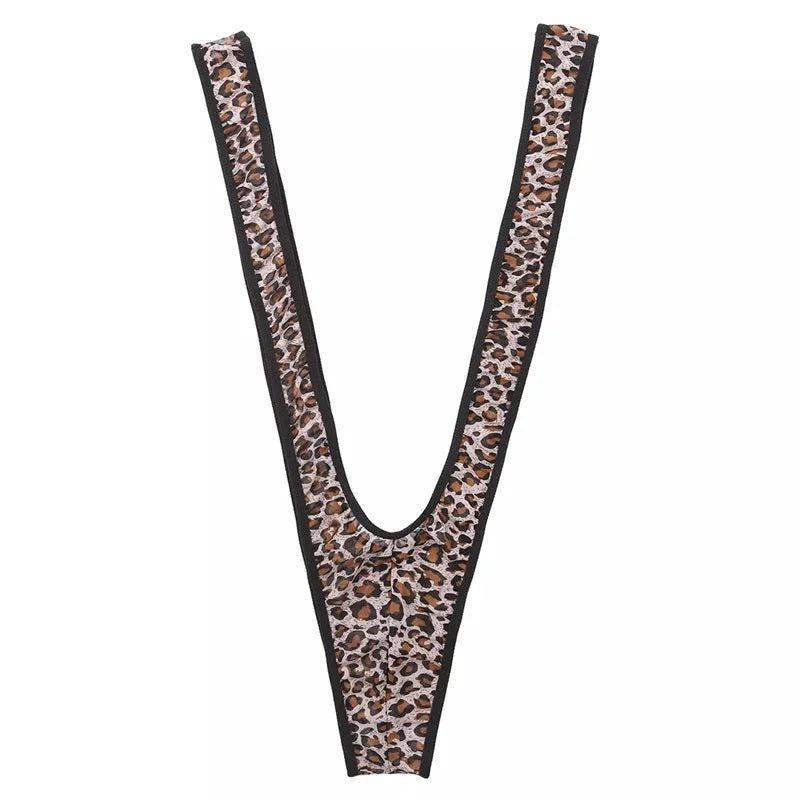 CLEVER-MENMODE Men's Sexy Bodysuit V-shaped Suspender Jumpsuit Erotic Lingerie G String Panties Thong Sissy Fetish Nightwear