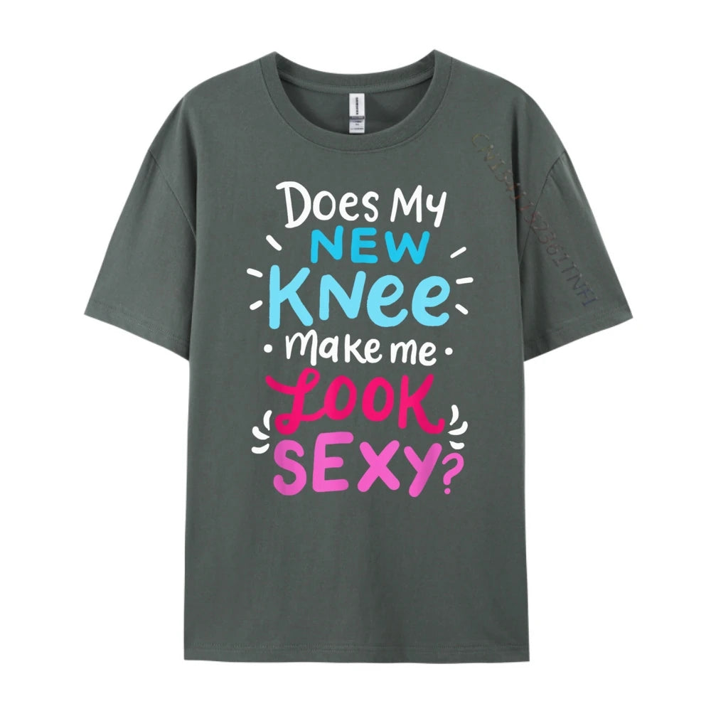 My New Knee Gift Funny Knee Replacement Surgery Joke Black Graphic Tees Men's Clothing Easter Sunday