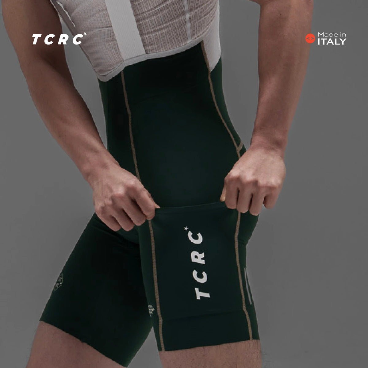 TCRC Men’s Cycling Bibs Italy Elastic Interface Cycle Pants Padding 7hours Short Bibs High Elastic Tight Breathable MTB Shorts