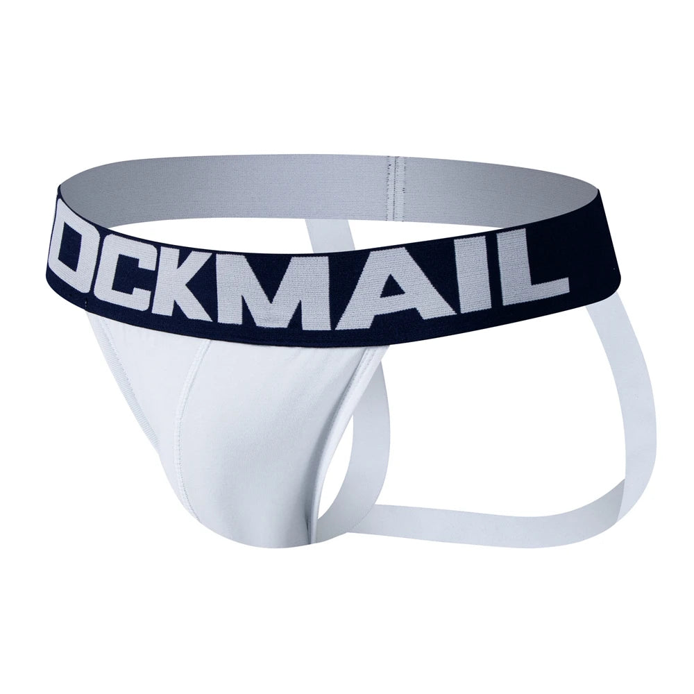 3pcs/Lot White Men Underwear Jockstrap Thong Cotton Sexy Sissy Mens Briefs Tangas De Homrbre Cueca Gay Jock Strap Breathable