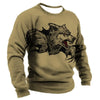 Men's Long Sleeve T-shirt Winter 3D Animal Print T Shirts Street Fashion Wolf Pattern Tops Tees Oversized Men's Clothing