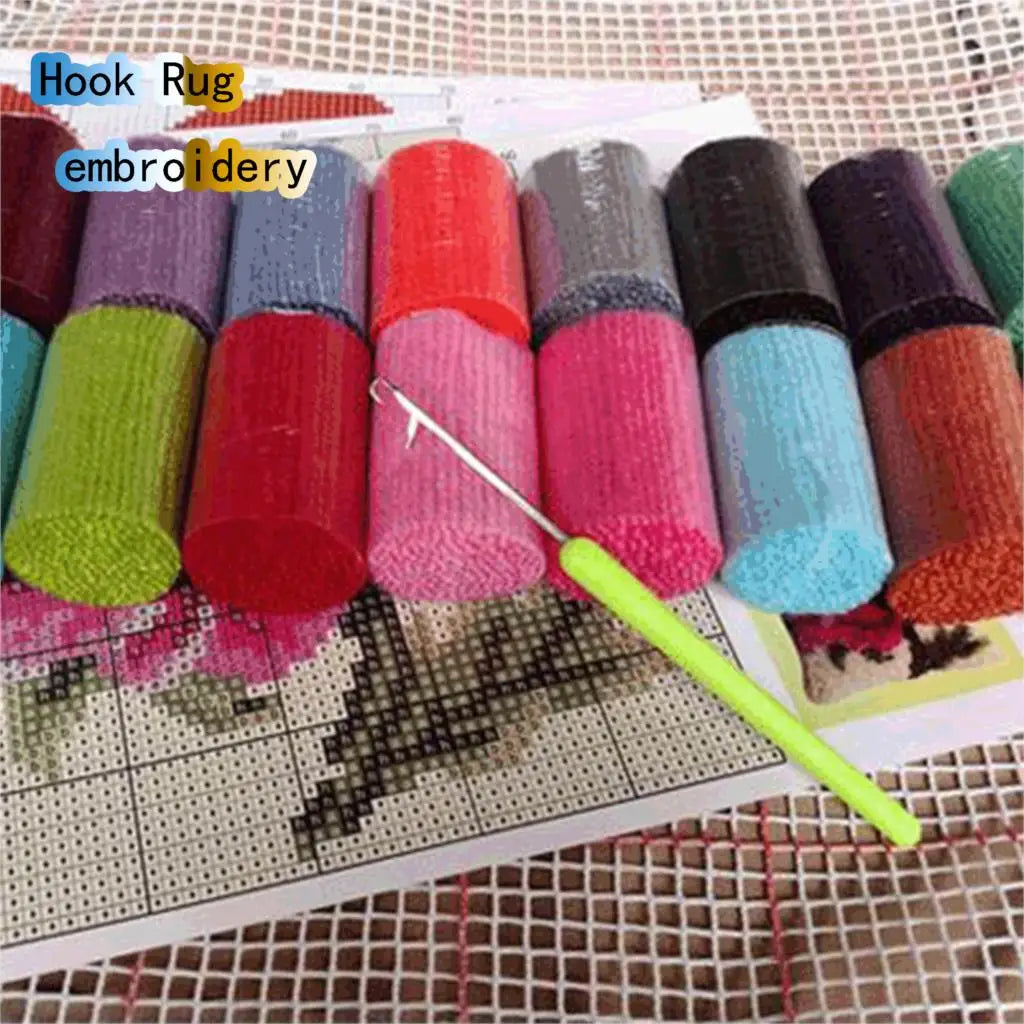 Carpet Embroidery Latch Hook Kit Football Rugby Basketball Undefined Latch Hook Rug Button Pad Package Smyrna Package Carpet DIY
