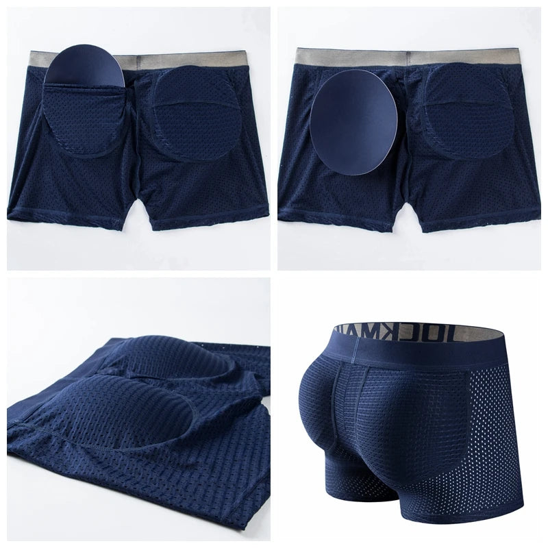 Sexy Men Underwear Boxer Shorts Push Up Padded Underwear Men's Boxers Hip Butt Padded Elastic Truncks Enhancement or As Swimwear