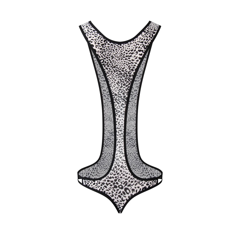 Leopard Men's Bodysuits Building Shapers Tights Men Singlet Underwear Bikini Sexy Men T-Back Jumpsuit Stretch Thongs Jockstrap
