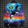 Animal Sweatshirts For Men Long Sleeve T-Shirt Tops 3d Oil Paint Animal Print Sweatshirt Pullover Loose Oversized Men Clothing