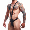Men's Jockstrap Underwear Sexy Lingerie Harness Chest Bodysuit One-piece Jock with Removable Codpiece Big Bulge Adjustable Size.