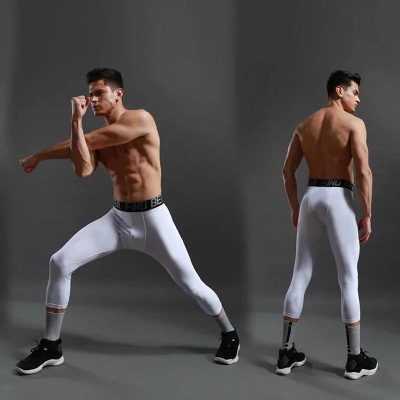 Sports Fitness Pants Men Gym Shorts Workout Tights