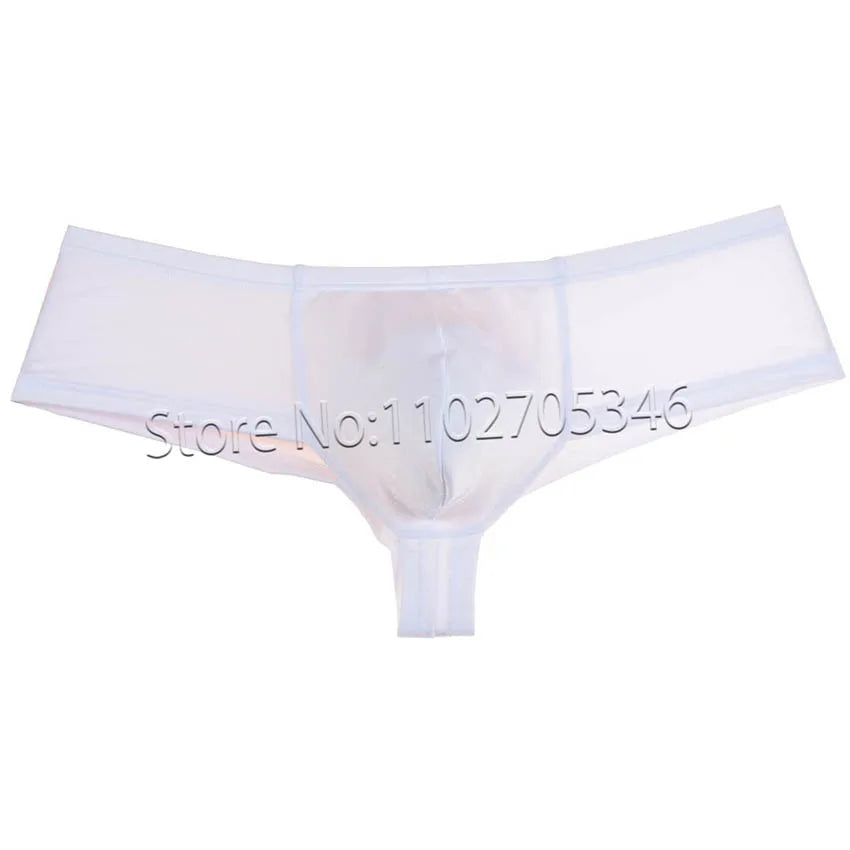 Men's Mini Boxers Underwear Spandex Beach Micro Trunks Bulge Pouch Posing Male Bikini Brief Sexy Sissy Pants Low Rise Underpants