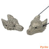 1.5" Wolf Head Stone Pendant Natural Healing Crystals Hand Carved Wolves Animal Statue Figurine Gems for Jewelry Making Necklace