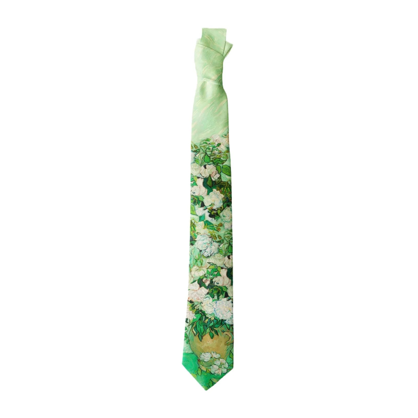 2024 New Retro Creative Oil Painting Colorful Necktie Men Women 8cm Flower Neck Ties Literary Style Polyester Casual Cravat Gift