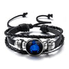 Luminous 12 Zodiac Constellation Sign Braided Couples Leather Bracelet For men Black Rope Charm Party Grow in the dark Jewelry