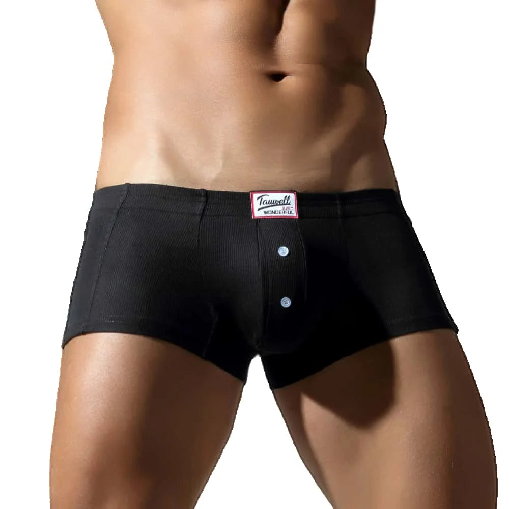 TAUWELL Mens Boxers Sexy Low-waist Underwear New Arrivals U Convex Pouch Button Underpants Boxershorts Male Panties Boxer