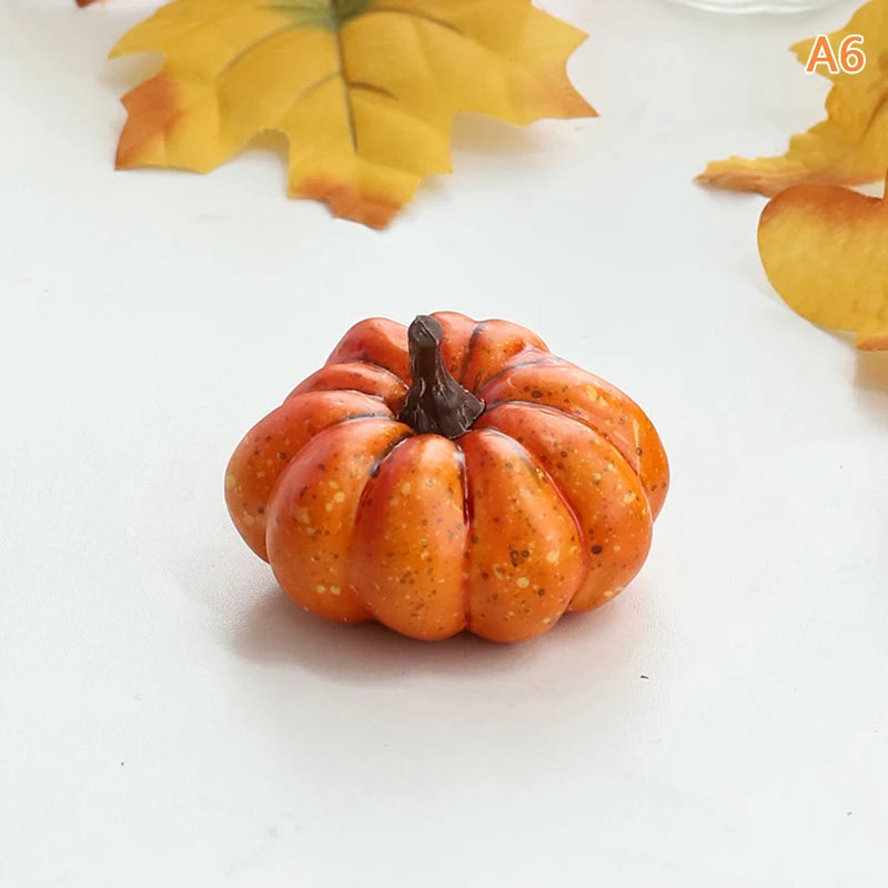 Mini Plastic Artificial Halloween Pumpkin Decor Simulation Vegetable DIY Craft Halloween Home Party Decor Prop Farmhouse Harvest