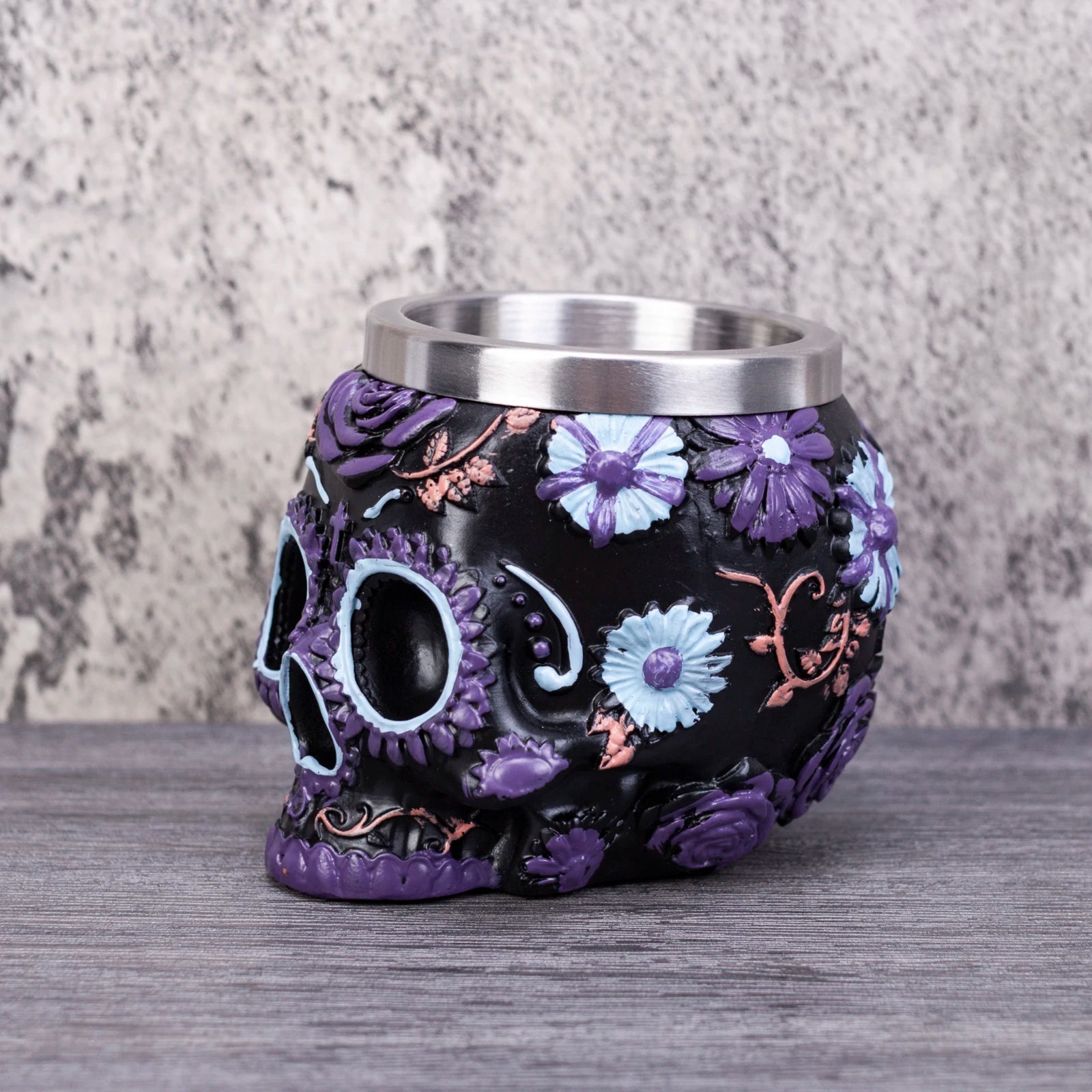 Gothic Wine Goblet Contain Dragon Claw Viking Skeleton Retro Stainless Steel Resin