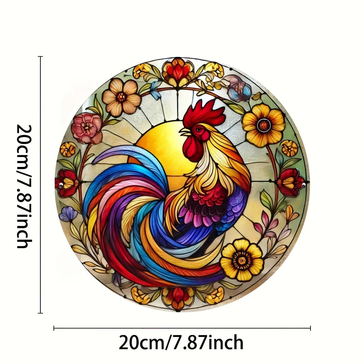 Charming Rooster Round Aluminum Metal Sign - Perfect for Porch & Wall Decor, Ideal Outdoor Gift for Home